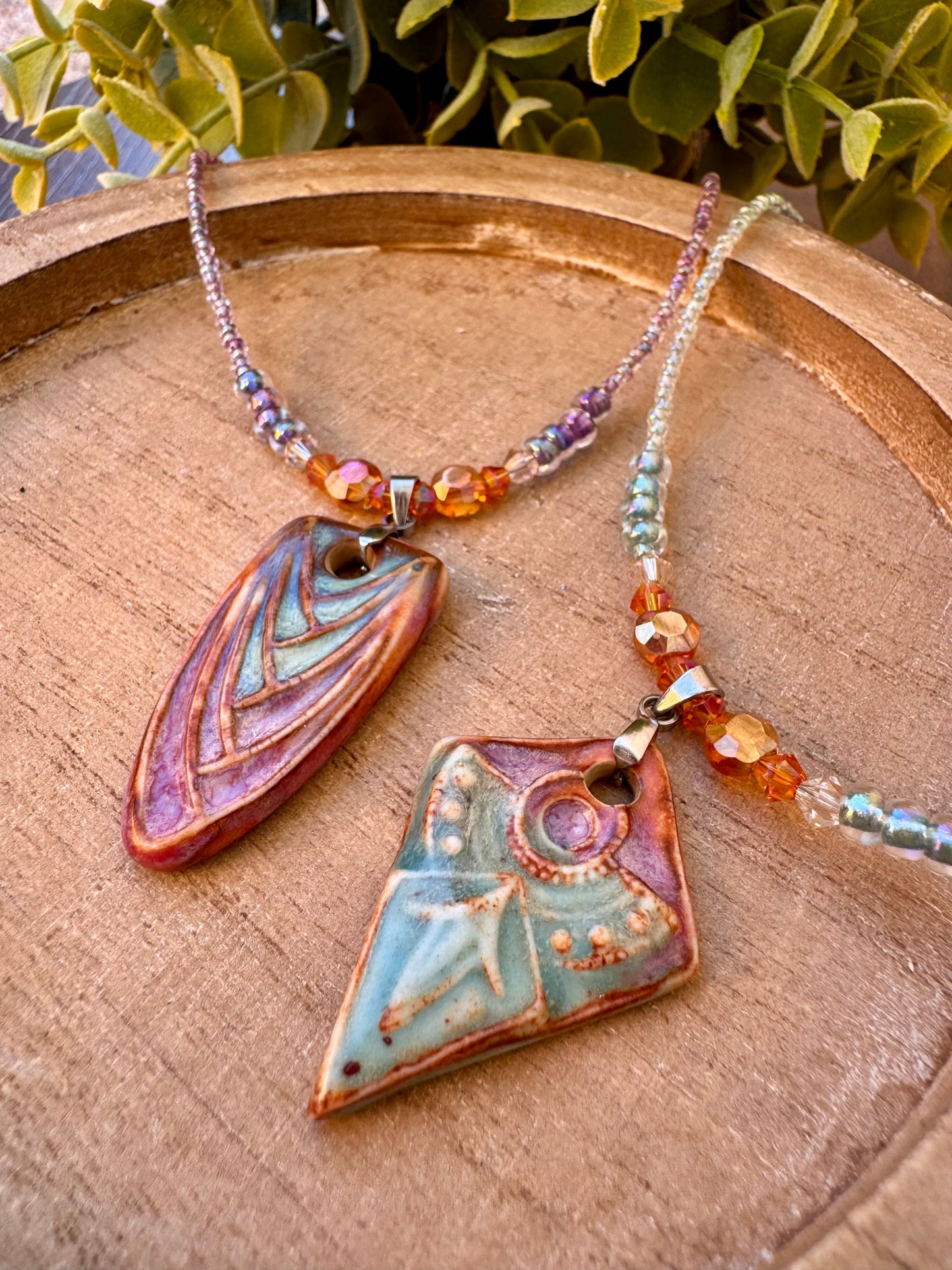 Ceramic Wing Pendant Necklace