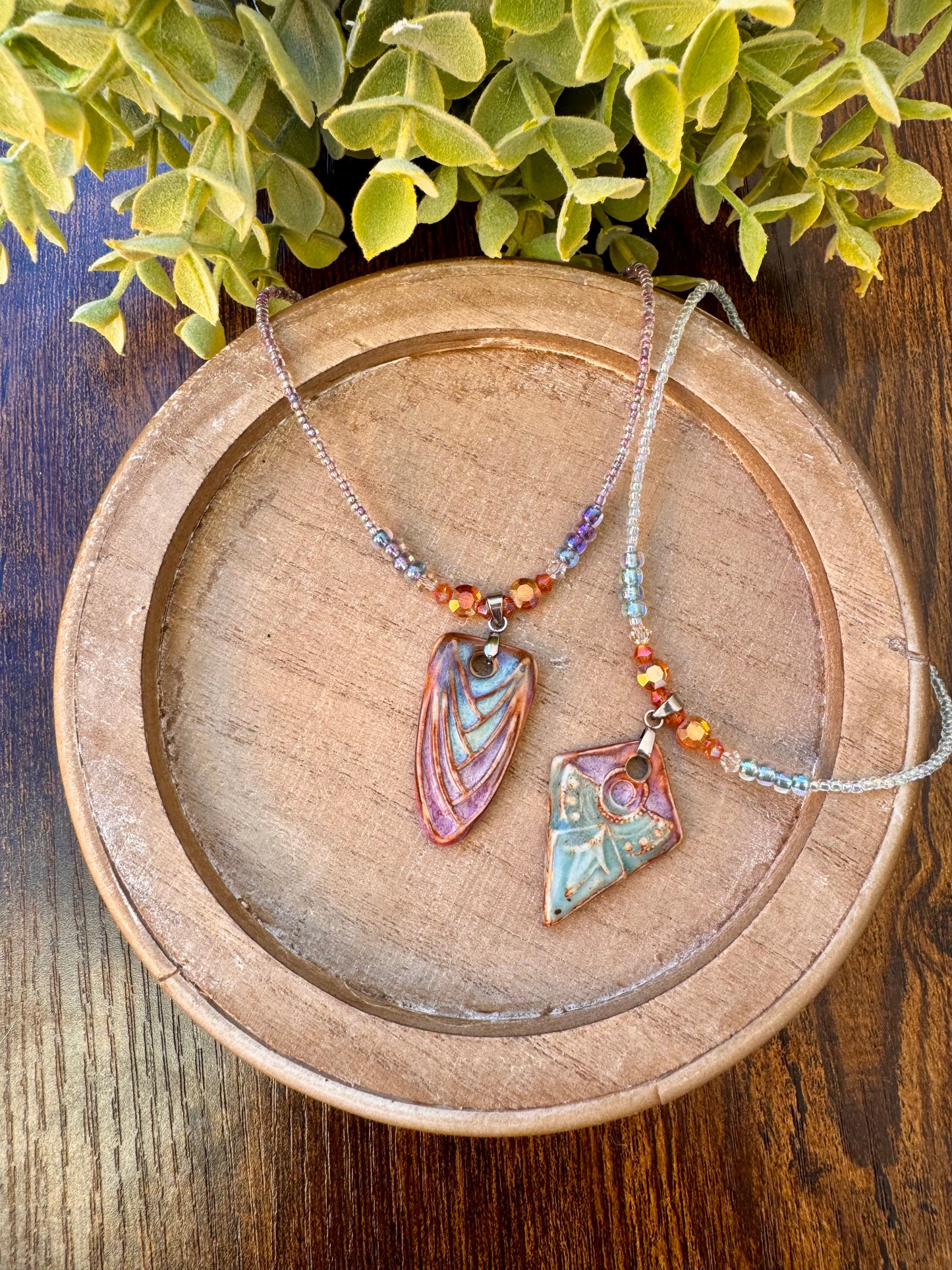 Ceramic Wing Pendant Necklace